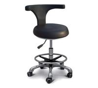 Sgabello dentale con bracciolo regolabile e rotazione a 360°, design con sella in pelle PU, per uso dentale e salone di bellezza
