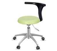 Sgabello dentale regolabile in altezza con bracciolo schienale, poltrona per ospedale dentale, poltrona da dentista girevole a 360 gradi, cuscino super morbido in pelle PU(Green,TypeA)