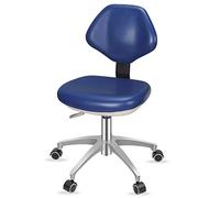 Sgabello dentale regolabile in altezza con bracciolo schienale, poltrona per ospedale dentale, poltrona da dentista girevole a 360 gradi, cuscino super morbido in pelle PU(Dark blue,TypeB)