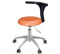 Sgabello dentale regolabile in altezza con bracciolo schienale, poltrona per ospedale dentale, poltrona da dentista girevole a 360 gradi, cuscino super morbido in pelle PU(Orange,TypeA)