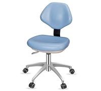 Sgabello dentale regolabile in altezza con bracciolo schienale, poltrona per ospedale dentale, poltrona da dentista girevole a 360 gradi, cuscino super morbido in pelle PU(Light blue,TypeB)