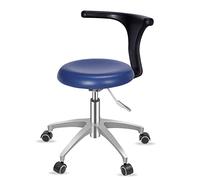 Sgabello dentale regolabile in altezza con bracciolo schienale, poltrona per ospedale dentale, poltrona da dentista girevole a 360 gradi, cuscino super morbido in pelle PU(Dark blue,TypeA)