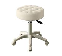 Sgabello di bellezza su ruote, sgabello con ruote, in ecopelle, cuscino morbido, regolabile in altezza, girevole a 360 gradi, senza braccioli, senza schienale, per lavoro, spa, salone, bar