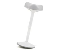 Sgabello dinamico a dondolo, migliora la postura, base bombata antiscivolo, seduta comfort trapuntata forma sella, altezza regolabile, seduta in piedi, lavoro ufficio, casa, disegno - bianco-grigio