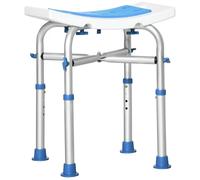 Sgabello Doccia con Piedini Antiscivolo 4 Altezze Regolabili Sedia da Bagno