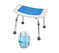 Sgabello doccia Medokare con sedile imbottito - Sedile doccia per anziani con borsa Tote Bag, Sedia da bagno con banco doccia, Sedili doccia Handicap per adulti (White Stool)