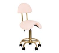 Sgabello dorato a sella con schienale | cod. 6001 (rosa)