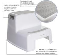 Sgabello - DREAMBABY - 2 Up - Antiscivolo e strutturato - Fino a 80 kg per bambini e adulti - Grigio e Nero