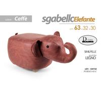 SGABELLO ELEFANTE POUF POGGIAPIEDI BAMBINI IMBOTTITO POUFF PIEDI LEGNO CAFFè