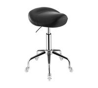 Sgabello ergonomico a sella con altezza idraulica regolabile e ruote per uso versatile in interni ed esterni