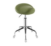 Sgabello ergonomico a sella con altezza idraulica regolabile e ruote per uso versatile in interni ed esterni