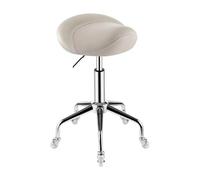 Sgabello ergonomico a sella con altezza idraulica regolabile e ruote per uso versatile in interni ed esterni
