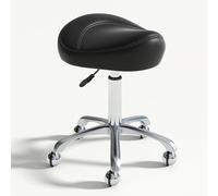 Sgabello ergonomico a sella con ruote, in pelle PU, per ufficio, salone di bellezza, salone di bellezza e cliniche dentistiche, comfort professionale