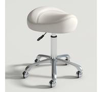 Sgabello ergonomico a sella con ruote, sgabello girevole in pelle PU per il massimo comfort in bellezza, saloni di bellezza e cliniche dentistiche