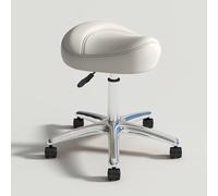 Sgabello ergonomico a sella con ruote, sgabello girevole in pelle PU per il massimo comfort in cliniche di bellezza, unghie e odontoiatria