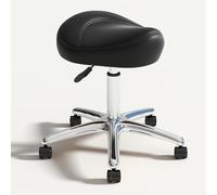 Sgabello ergonomico a sella con ruote, sgabello girevole in pelle PU per il massimo comfort in cliniche di bellezza, unghie e odontoiatria