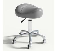 Sgabello ergonomico a sella con ruote, sgabello girevole in pelle PU per il massimo comfort in cliniche di bellezza, unghie e odontoiatria