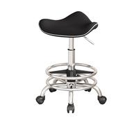 Sgabello ergonomico con altezza regolabile 53-73 cm, sedile per salone, cucina, bar, sedia da ufficio nera su ruote per comfort e stile