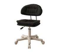 Sgabello ergonomico con ruote e schienale, regolabile in altezza 43-55 cm, versatile sedia da trucco disponibile in diversi colori (nero)