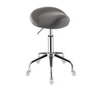 Sgabello ergonomico con ruote idrauliche regolabili, colore grigio, adatto per interni ed esterni