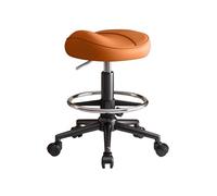 Sgabello Ergonomico Posturale Estetista con Anello per Il Piede Sgabello con Ruote Parrucchiere Rotazione Libera di 360° Altezza Regolabile 55-70 cm(Orange)