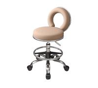 Sgabello ergonomico regolabile con ruote, altezza 55-70 cm, sedia girevole professionale per parrucchieri, saloni, cucina, ufficio (marrone chiaro)