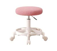 Sgabello Estetista con Ruote Altezza Regolabile 40-48cm Officina | Sgabello per Toeletta Trucco Comodo Cuscino Della Seduta, Sedia Trucco Imbottitura in Spugna, per Ufficio Salone(Natural)