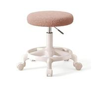 Sgabello Estetista con Ruote Altezza Regolabile 40-48cm Officina | Sgabello per Toeletta Trucco Comodo Cuscino Della Seduta, Sedia Trucco Imbottitura in Spugna, per Ufficio Salone(Brown)