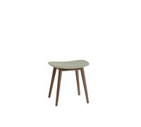 Sgabello Fiber con Base in Legno Verde Polvere/Marrone Scuro