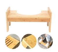 Sgabello fisiologico per WC in bambù, poggiapiedi per WC regolabile in altezza, in legno, per il bagno, per la toilette, antiscivolo, per adulti e bambini