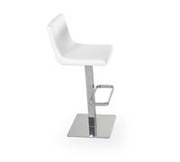 SGABELLO FISSO IN CROMO LUCIDO SEDUTA ECOPELLE BIANCA/NERA PER SNACK