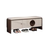 Sgabello for cambiare le scarpe, con seduta morbida in spugna, sgabello da ingresso, sgabello portaoggetti in legno di quercia massello con fondo aperto, adatto for soggiorno