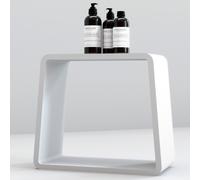 Sgabello Foxy Sala Bagno Benessere Art Stone Bianco Opaco 42x22x42 - CONFEZIONE: 1 pz.
