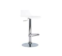 STONES HOME FURNITURE, Sgabello in Polipropilene con Struttura in Metallo, Sgabello Bar e Cucina Regolabile con Alzata a Gas, Modello Fred, Colore Bianco e Grigio Cromato, 39 x 41 x 72/94 cm