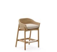 Sgabello Galea in legno massello di teak e rattan sintetico 65 cm FSC 100%