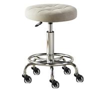 Sgabello girevole a 360°, resistente, regolabile in altezza, multiuso, per ufficio, ufficio, ufficio, barbiere, salone di bellezza (grigio)