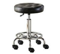 Sgabello girevole a 360°, resistente, regolabile in altezza, multiuso, per ufficio, ufficio, ufficio, barbiere, salone di bellezza (nero)