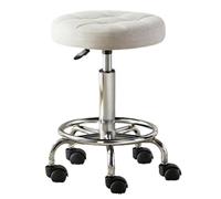 Sgabello girevole a 360°, resistente, regolabile in altezza, multiuso, per ufficio, ufficio, ufficio, barbiere, salone di bellezza (bianco)