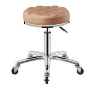 Sgabello girevole a 360°, resistente, regolabile in altezza, sedia da lavoro per spa, massaggi e manicure, seduta più grande (oro)