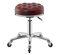 Sgabello girevole a 360°, resistente, regolabile in altezza, sedia da lavoro per spa, massaggi e manicure, seduta più grande, pesante (marrone rossastro)