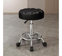 Sgabello girevole con 5 pulegge girevoli a 360°, cuscino rotante, massaggi, sgabello idraulico da salone, sedia girevole regolabile con ruote (dimensioni: gambe argentate, colore: nero)