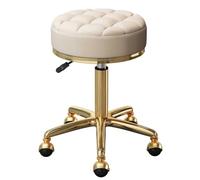 Sgabello girevole con cuscino rotondo in pelle, regolabile, per spa, ufficio, massaggi, manicure, tatuaggi