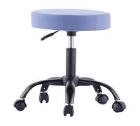 Techly Sgabello Girevole con Ruote Altezza Regolabile Tessuto Sfoderabile Blu