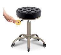 Sgabello girevole con ruote, altezza regolabile, per cucina, salone, spa, clinica, rivestimento in pelle PU