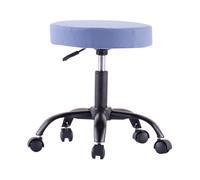 Techly Sgabello Girevole con Ruote Altezza Regolabile Tessuto Sfoderabile Blu