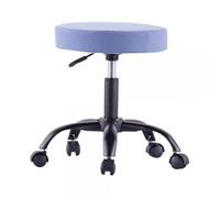 Sgabello Girevole con Ruote Altezza Regolabile Tessuto Sfoderabile Blu
