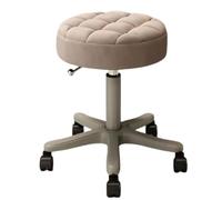 Sgabello girevole con ruote, resistente, regolabile, per tatuaggi, laboratori, massaggi, spa, disegno, insegnamento delle unghie, girevole a 360°, imbottitura spessa (marrone)