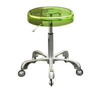 Sgabello girevole con ruote solide, in materiale acrilico, resistente, per bar, laboratorio, ufficio, barbiere, cucina e negozio (verde)