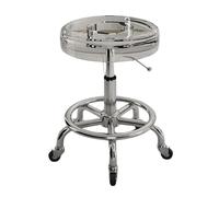 Sgabello girevole con ruote solide, in materiale acrilico, resistente, per bar, laboratorio, ufficio, barbiere, cucina e negozio (trasparente)