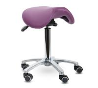 Sgabello girevole con sella inclinabile, magenta